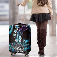 Hawaii Shaka Sign Luggage Cover Fantastic Frangipani Amethyst Gradient