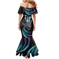 Hawaii Shaka Sign Mermaid Dress Fantastic Frangipani Amethyst Gradient