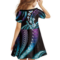 Hawaiian Ukulele Family Matching Mermaid Dress and Hawaiian Shirt Amethyst Gradient Fantastic Plumeria LT01 - Polynesian Pride