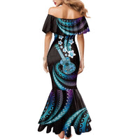 Hawaiian Ukulele Mermaid Dress Amethyst Gradient Fantastic Plumeria