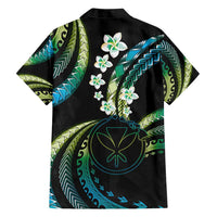 Hawaii Map Kanaka Maoli Family Matching Short Sleeve Bodycon Dress and Hawaiian Shirt Fantastic Frangipani Chartreuse Cyan LT01 - Polynesian Pride
