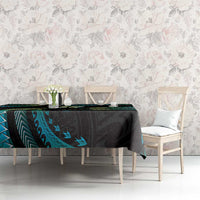 Hawaii Map Kanaka Maoli Tablecloth Fantastic Frangipani Chartreuse Cyan