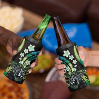 Hawaii Shaka Sign 4 in 1 Can Cooler Tumbler Fantastic Frangipani Chartreuse Cyan