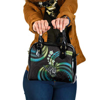 Hawaii Shaka Sign Shoulder Handbag Fantastic Frangipani Chartreuse Cyan