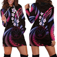 Hawaii Map Kanaka Maoli Hoodie Dress Fantastic Frangipani Sweet Dream