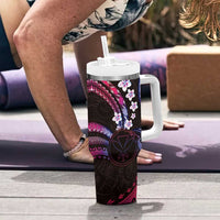Hawaii Map Kanaka Maoli Tumbler With Handle Fantastic Frangipani Sweet Dream