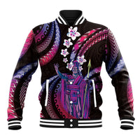 Hawaii King Kamehameha Baseball Jacket Fantastic Plumeria Sweet Vibes