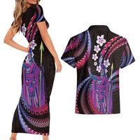Hawaii King Kamehameha Couples Matching Short Sleeve Bodycon Dress and Hawaiian Shirt Fantastic Plumeria Sweet Vibes LT01 - Polynesian Pride