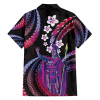 Hawaii King Kamehameha Family Matching Off The Shoulder Long Sleeve Dress and Hawaiian Shirt Fantastic Plumeria Sweet Vibes LT01 - Polynesian Pride