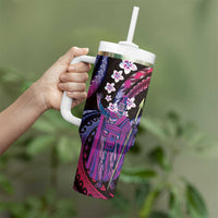 Hawaii King Kamehameha Tumbler With Handle Fantastic Plumeria Sweet Vibes