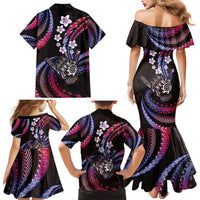 Hawaii Shaka Sign Family Matching Mermaid Dress and Hawaiian Shirt Fantastic Frangipani Sweet Vibes LT01 - Polynesian Pride