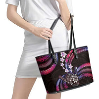 Hawaii Shaka Sign Leather Tote Bag Fantastic Frangipani Sweet Vibes