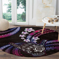 Hawaii Shaka Sign Round Carpet Fantastic Frangipani Sweet Vibes LT01 - Polynesian Pride