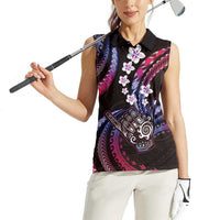 Hawaii Shaka Sign Women Sleeveless Polo Shirt Fantastic Frangipani Sweet Vibes LT01 - Polynesian Pride