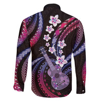 Hawaiian Ukulele Family Matching Long Sleeve Bodycon Dress and Hawaiian Shirt Sweet Dream Fantastic Plumeria LT01 - Polynesian Pride