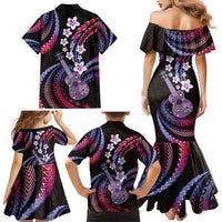 Hawaiian Ukulele Family Matching Mermaid Dress and Hawaiian Shirt Sweet Dream Fantastic Plumeria LT01 - Polynesian Pride