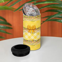 Hawaii Palaka Pikake Lokelani Plumeria 4 in 1 Can Cooler Tumbler Melemele Coquette Bow