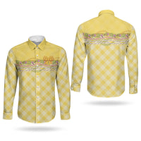 Hawaii Palaka Pikake Lokelani Plumeria Couples Matching Off Shoulder Maxi Dress and Long Sleeve Button Shirt Melemele Coquette Bow LT01 - Polynesian Pride