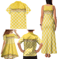 Hawaii Palaka Pikake Lokelani Plumeria Family Matching Tank Maxi Dress and Hawaiian Shirt Melemele Coquette Bow LT01 - Polynesian Pride