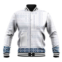 Samoa Siapo Blue Trimmed Baseball Jacket Samoa White Sunday - Polynesian Pride