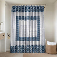 Samoa Siapo Blue Trimmed Bathroom Set Samoa White Sunday - Polynesian Pride