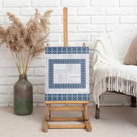 Samoa Siapo Blue Trimmed Canvas Wall Art Samoa White Sunday - Polynesian Pride