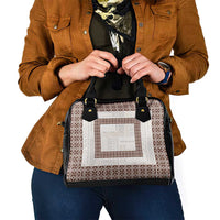 Samoa Siapo Brown Trimmed Shoulder Handbag Samoa White Sunday - Polynesian Pride