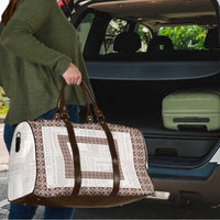 Samoa Siapo Brown Trimmed Travel Bag Samoa White Sunday - Polynesian Pride