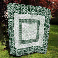 Samoa Siapo Green Trimmed Quilt Samoa White Sunday - Polynesian Pride