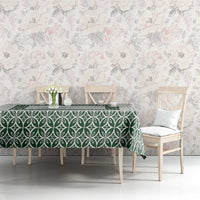 Samoa Siapo Green Trimmed Tablecloth Samoa White Sunday - Polynesian Pride