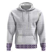 Samoa Siapo Purple Trimmed Zip Hoodie Samoa White Sunday - Polynesian Pride