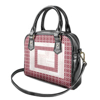 Samoa Siapo Red Trimmed Shoulder Handbag Samoa White Sunday - Polynesian Pride