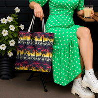 Hawaii Hibiscus Palm Tree Sunset Tote Bag Tropical Style - Polynesian Pride