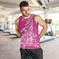 Custom New Zealand Rugby Silver Fern Men Tank Top Aotearoa Kiwi Maori Pink Version - Polynesian Pride