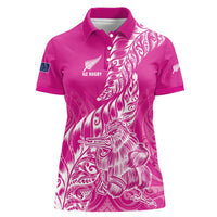 Custom New Zealand Rugby Silver Fern Women Polo Shirt Aotearoa Kiwi Maori Pink Version LT01 Female Pink - Polynesian Pride