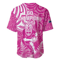 New Zealand Silver Fern Rugby All Pink Baseball Jersey Maori Tiki Player With Ta Moko Tribal LT01 - Polynesian Pride