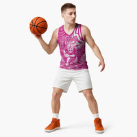 New Zealand Silver Fern Rugby All Pink Basketball Jersey Maori Tiki Player With Ta Moko Tribal LT01 - Polynesian Pride