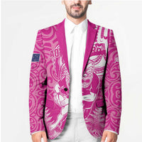 New Zealand Silver Fern Rugby All Pink Blazer Maori Tiki Player With Ta Moko Tribal LT01 - Polynesian Pride