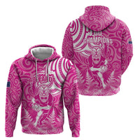 New Zealand Silver Fern Rugby All Pink Hoodie Maori Tiki Player With Ta Moko Tribal LT01 - Polynesian Pride