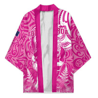 New Zealand Silver Fern Rugby All Pink Kimono Maori Tiki Player With Ta Moko Tribal LT01 Unisex Pink - Polynesian Pride