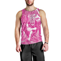New Zealand Silver Fern Rugby All Pink Men Tank Top Maori Tiki Player With Ta Moko Tribal LT01 - Polynesian Pride