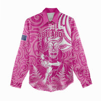 New Zealand Silver Fern Rugby All Pink Women Casual Shirt Maori Tiki Player With Ta Moko Tribal LT01 - Polynesian Pride