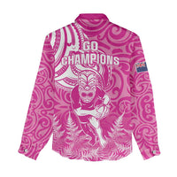 New Zealand Silver Fern Rugby All Pink Women Casual Shirt Maori Tiki Player With Ta Moko Tribal LT01 - Polynesian Pride