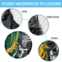 New Zealand and South Africa Rugby Spare Tire Cover Silver Fern Protea Pattern World Cup 2023 LT01 - Polynesian Pride