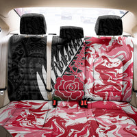 New Zealand and England Rugby Back Car Seat Cover Silver Fern With Red Rose World Cup 2023