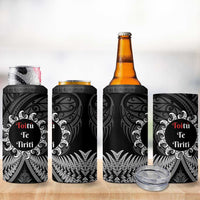 Toitu Te Tiriti Aotearoa Silver Fern 4 in 1 Can Cooler Tumbler Maori Pattern LT01 - Polynesian Pride