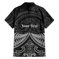 Personalised Toitu Te Tiriti Aotearoa Silver Fern Family Matching Off The Shoulder Long Sleeve Dress and Hawaiian Shirt New Zealand Maori Pattern LT01 - Polynesian Pride