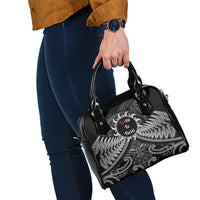 Toitu Te Tiriti Aotearoa Silver Fern Shoulder Handbag New Zealand Maori Pattern
