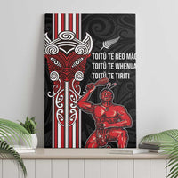 Toitu Te Reo Maori Toitu Te Whenua Toitu Te Tiriti Canvas Wall Art Maori Warrior New Zealand LT01 - Polynesian Pride