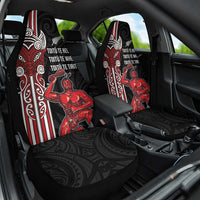 Toitu Te Reo Maori Toitu Te Whenua Toitu Te Tiriti Car Seat Cover Maori Warrior New Zealand LT01 One Size Black - Polynesian Pride